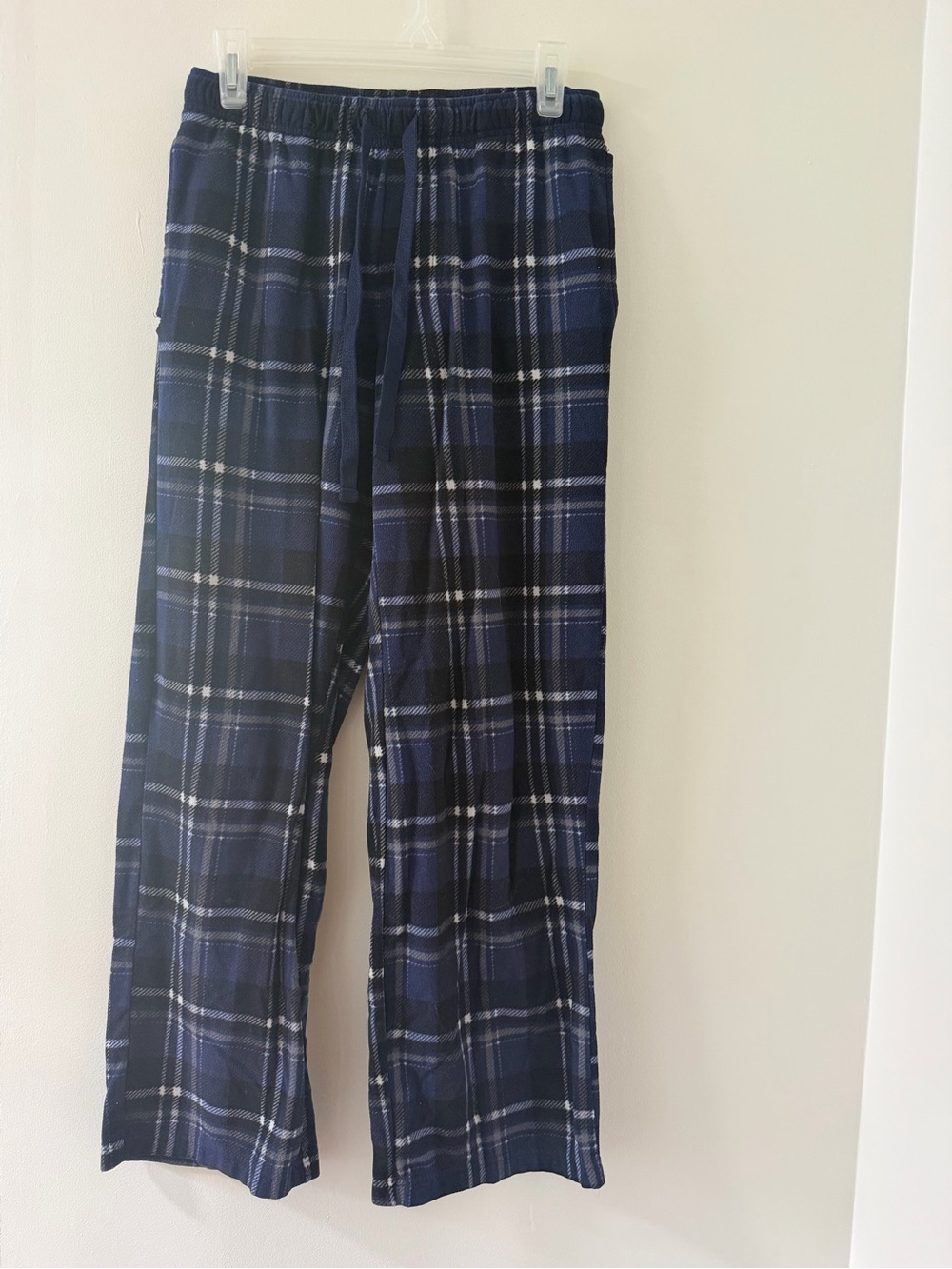 Croft & Barrow Pajama Pants Men S Blue Good Plaid Fleece Lounge Sweatpants